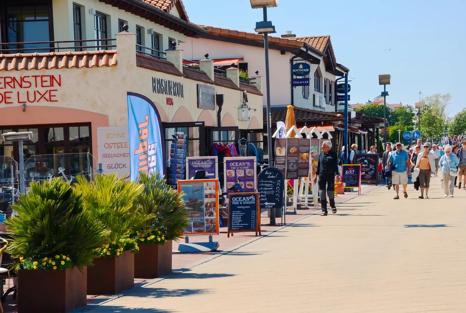 Beach promenade and marina Kühlungsborn